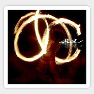 Dancing with Fire : photograph Sticker